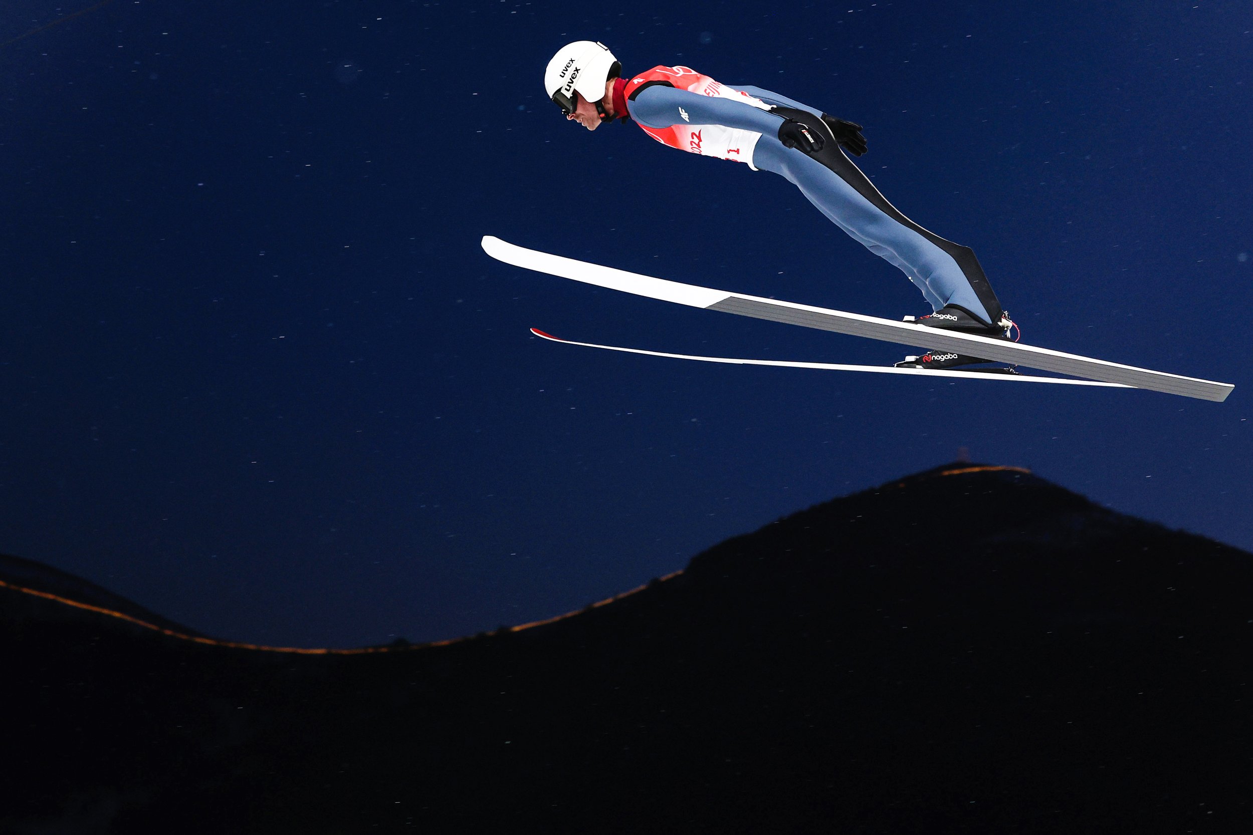  Piotr Zyla of Team Poland competes during Men's Ski jumping Trial Round For Competition on Day 10 of Beijing 2022 Winter Olympics at National Ski Jumping Centre on February 14, 2022 in Zhangjiakou, China. 
