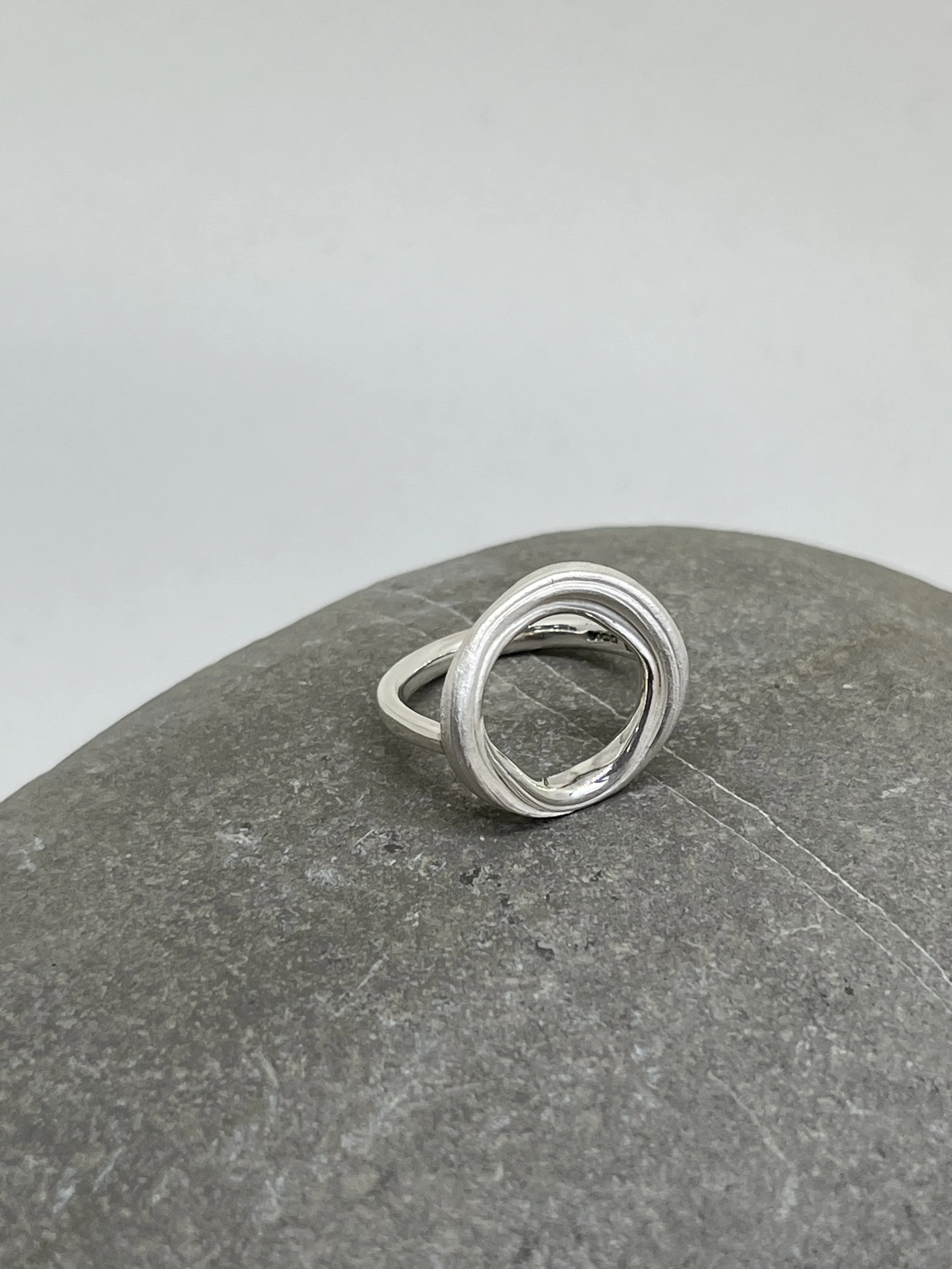 Silver Mitsuro Hikime  Whirlpool Ring