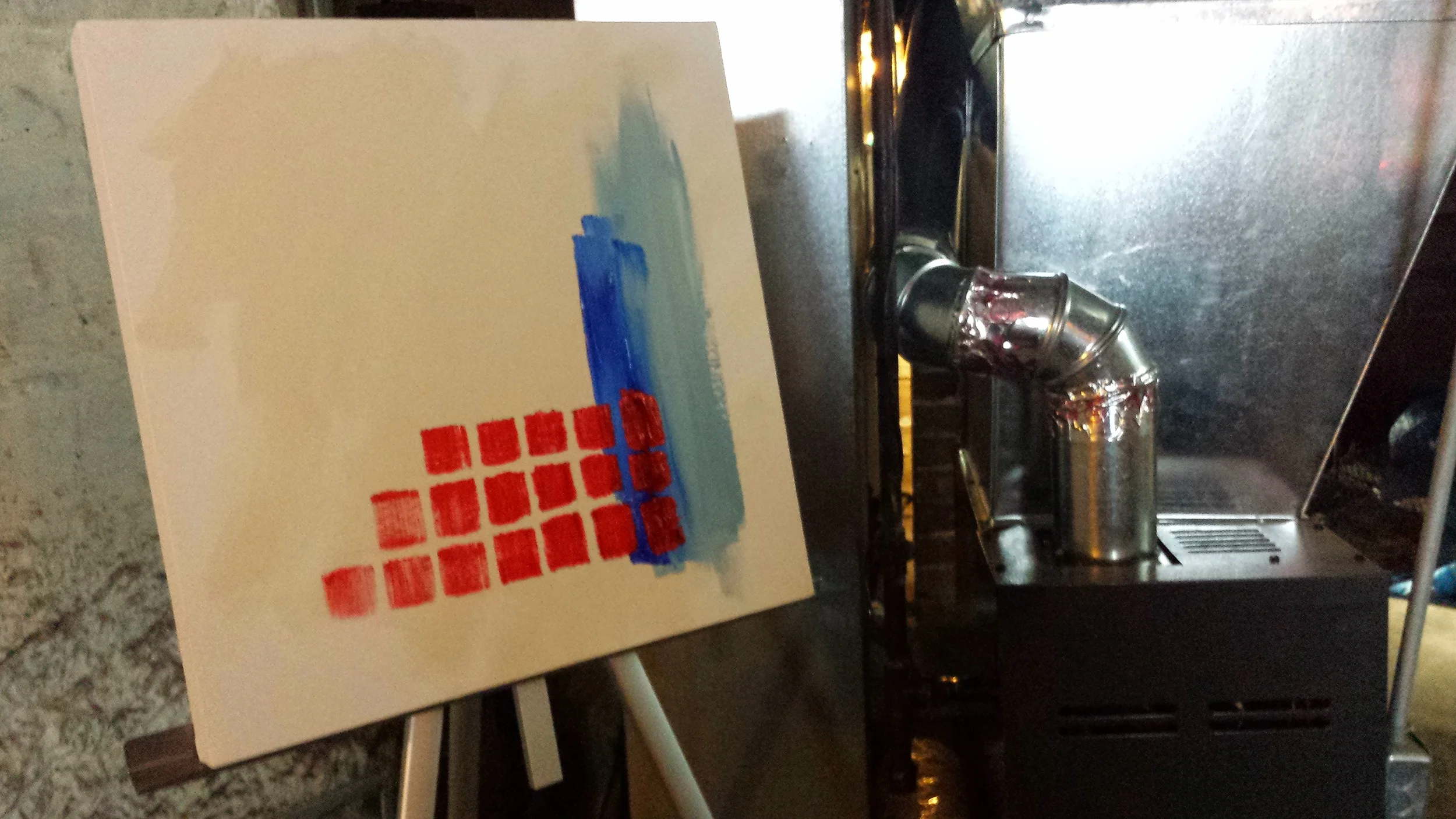 The beginning stages of the first musical/urban themed work in progress at the basement jam session (2/7/14)...