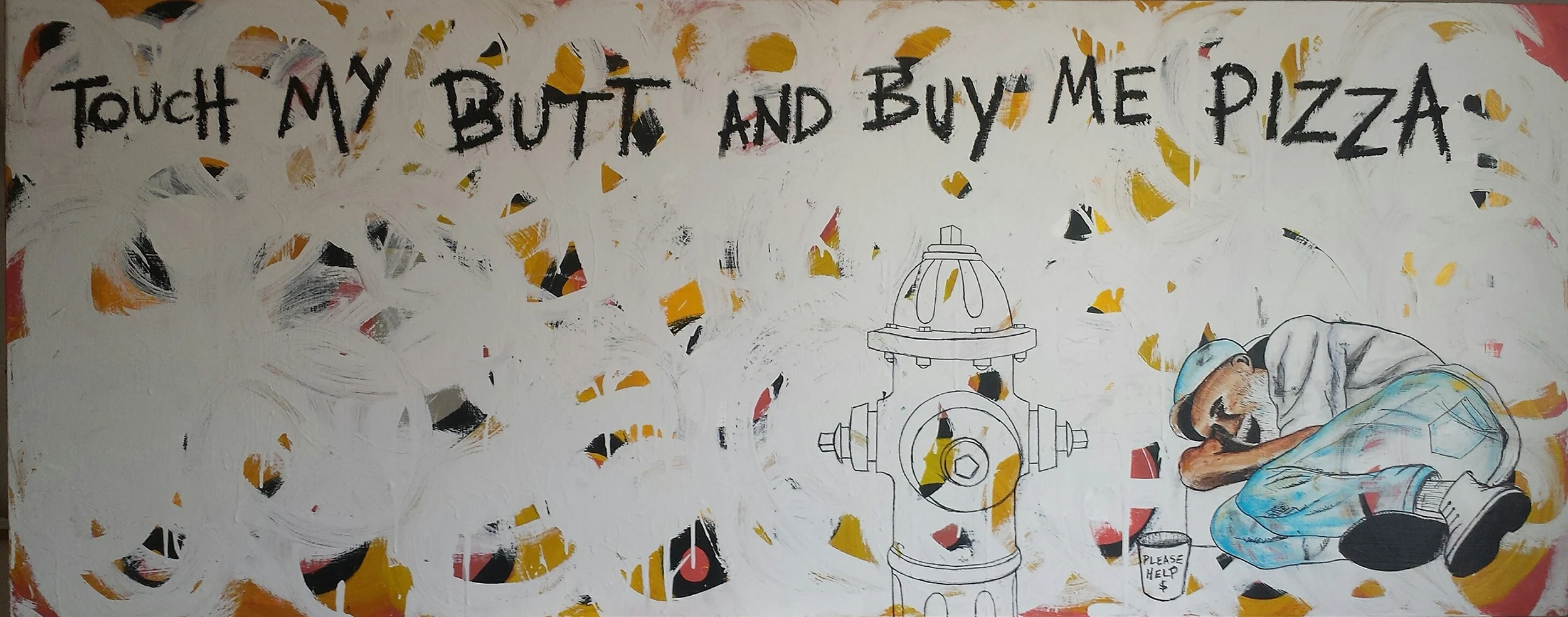 "Occupy All Streets" acrylic, oil paint stick and sharpie on wood 2014