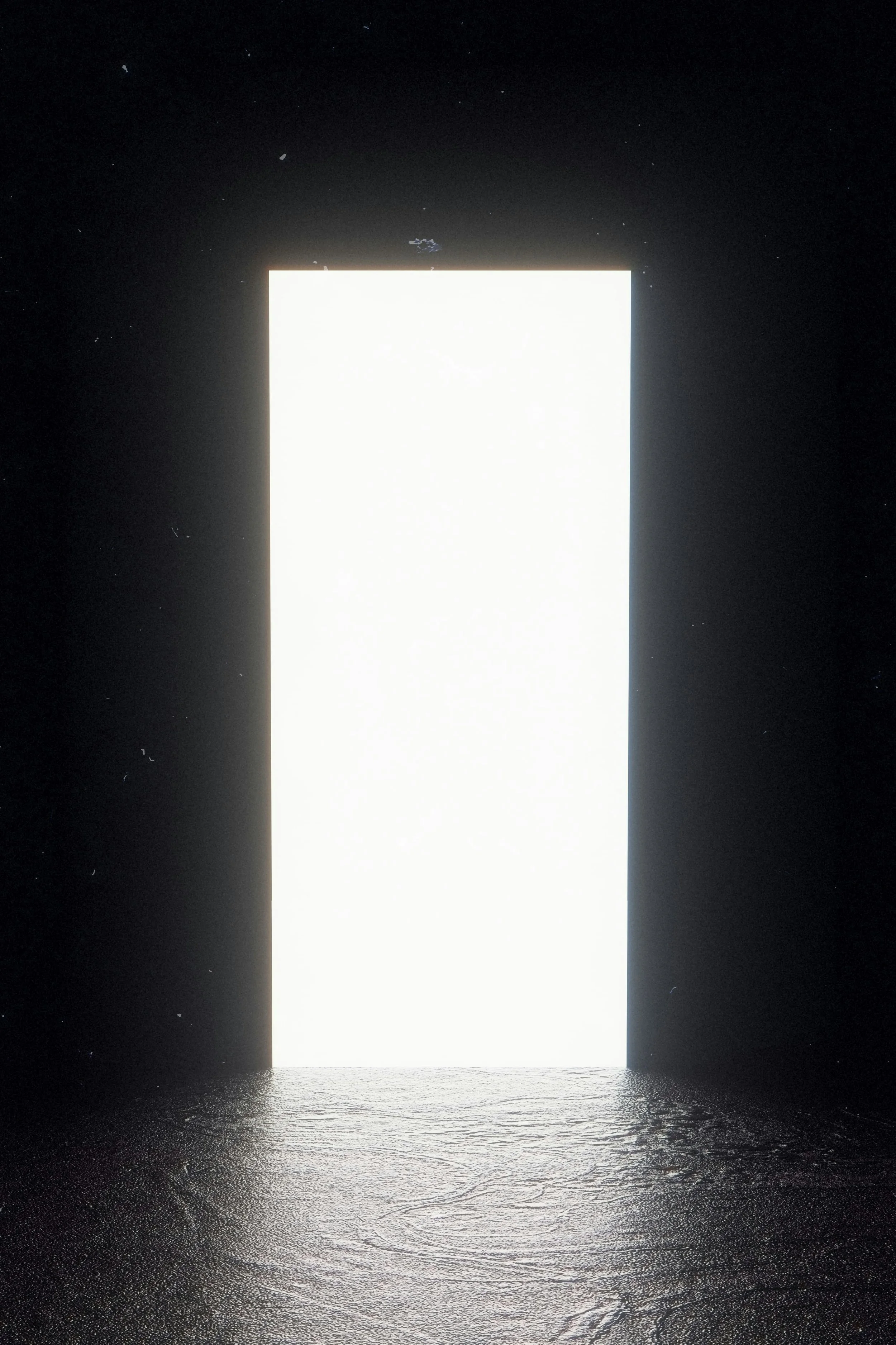 An open doorway leading from a dark space to a lighter space.