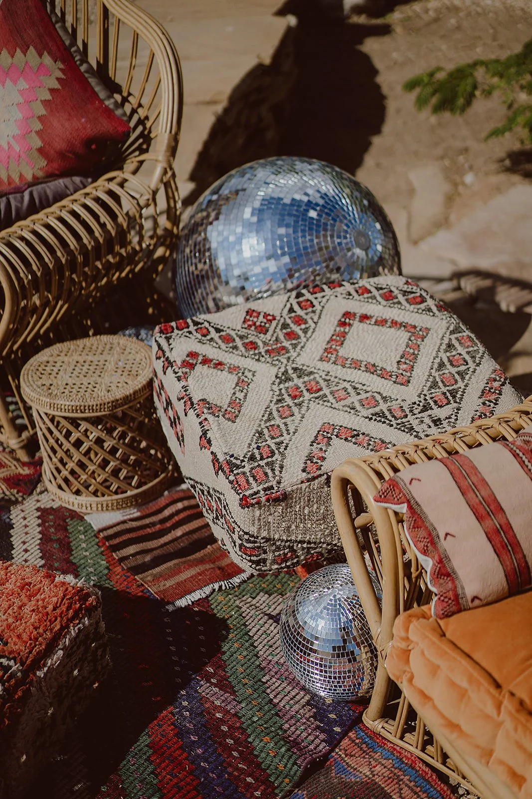 Moroccan poufs rugs and floor seating