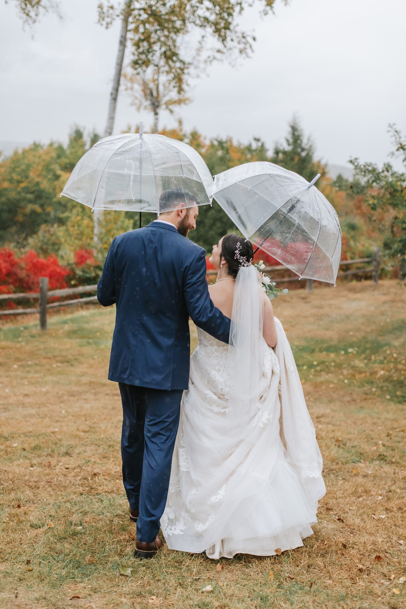 A fall greenhouse wedding at The Barn on the Pemi in Plymouth, NH
