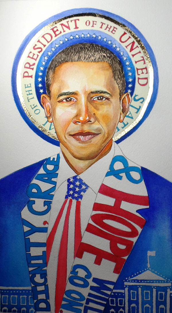 'President of the United' - ORIGINAL PAINING SOLD 7x11" Prints available.