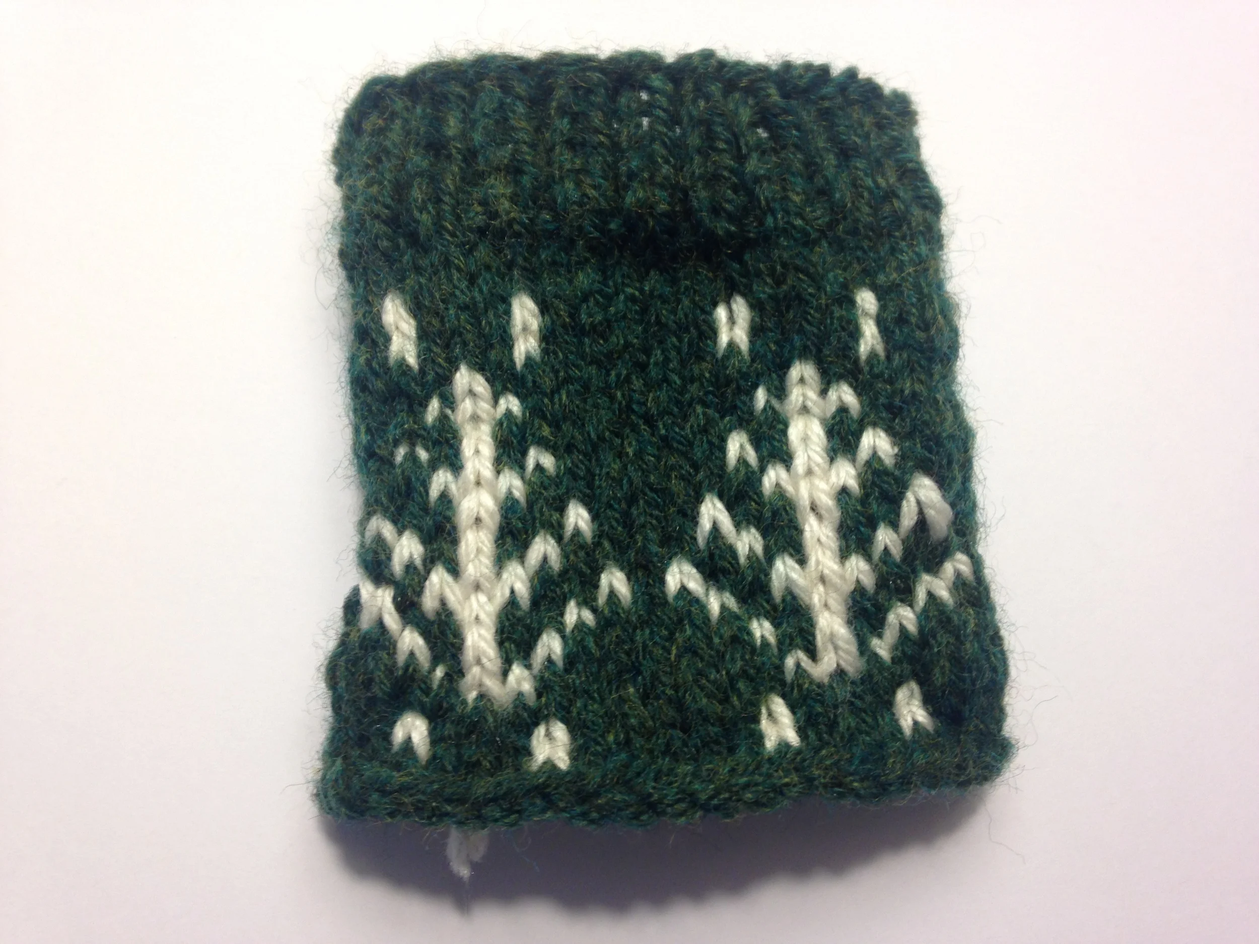 Circular swatch for a sock design.
