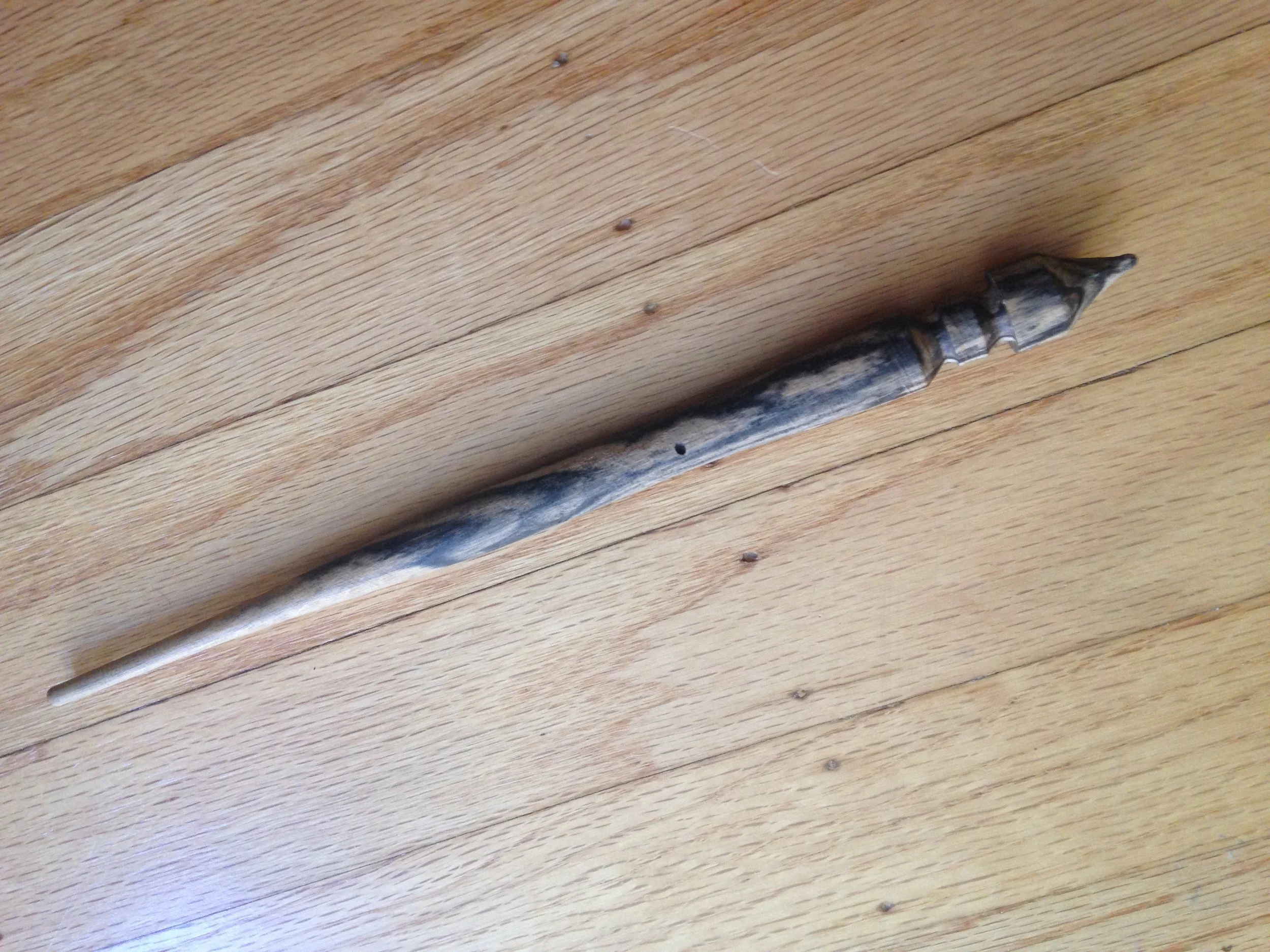 Supported spindle.