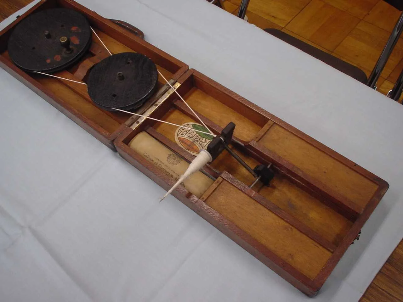 Compact, briefcase sized Charkha.