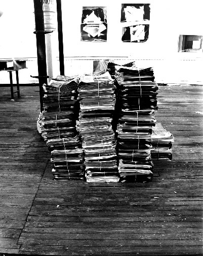 Gordon Matta-Clark "Stacks of Newspapers" (1972)