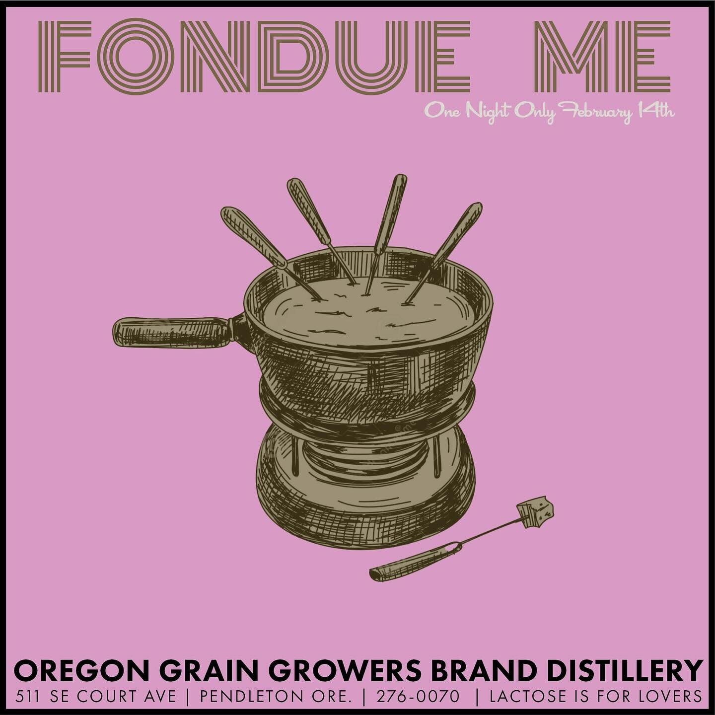 Fondue me at the distillery! Check bio for link to buy tickets to the event! #valentines #fondue #cocktails #pendletonoregon #lactosetolerant #hotcheese