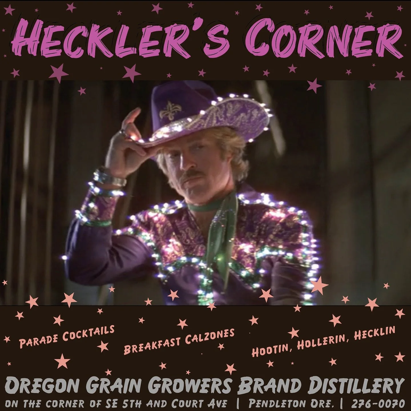 That time of year again where you can hang out on the parade route, drink cocktails, eat breakfast calzones, and heckle the parade as they go by. Going to be a great time! #pendletonoregon #pendletonroundup #cowboy #heckler