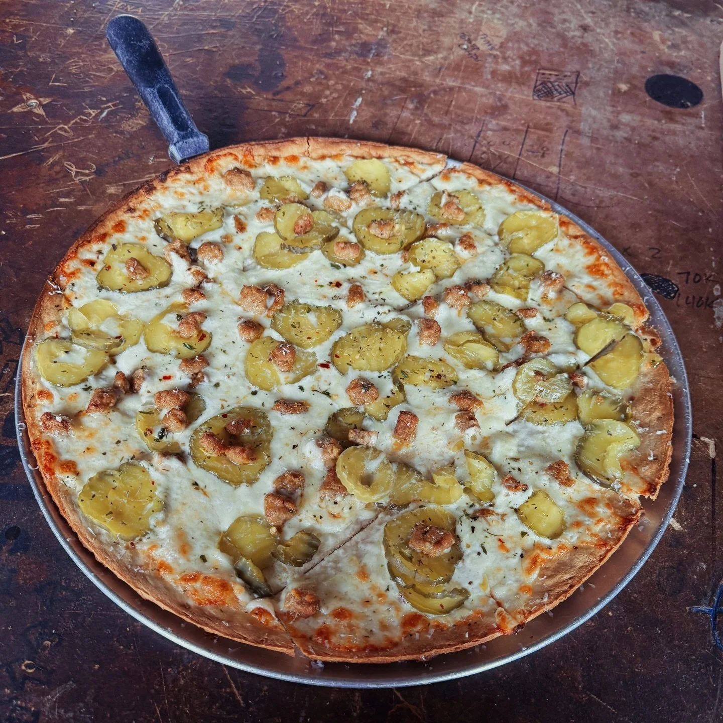 Peek-a-Boo Pickle pizza available right now! #picklepizza #itworks #trustus #pendletonoregon