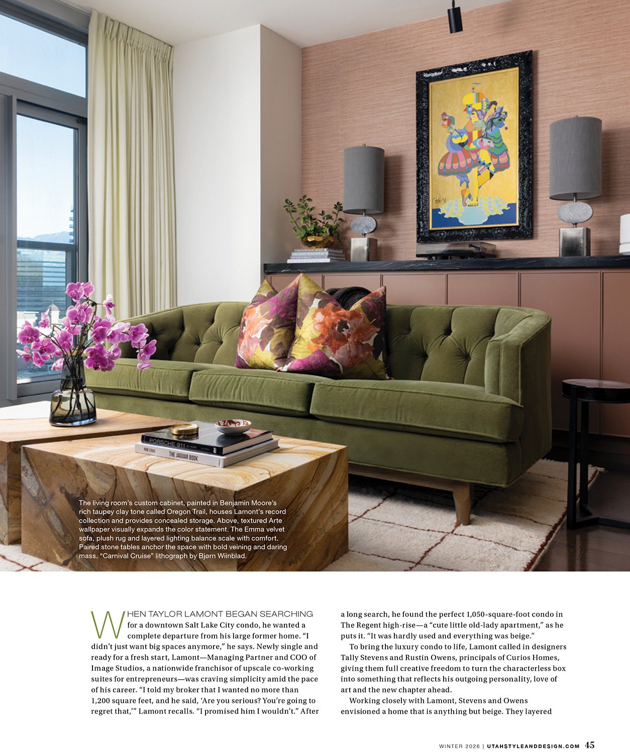 Professional interior design photography for Curious Homes featured in Utah Style & Design magazine. Photographed by Phillip Istomin of MANICPROJECT.