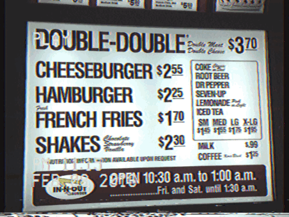 Double Double with a Milk Shake Please..