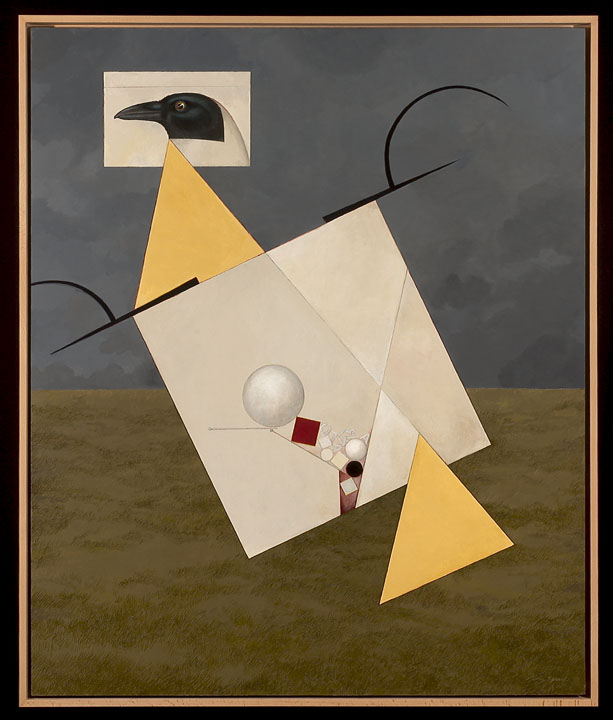 The Murder of Kasimir Malevich # 8 (Cropduster) 2003 acrylic & collage on panel, 36 x 30 inches