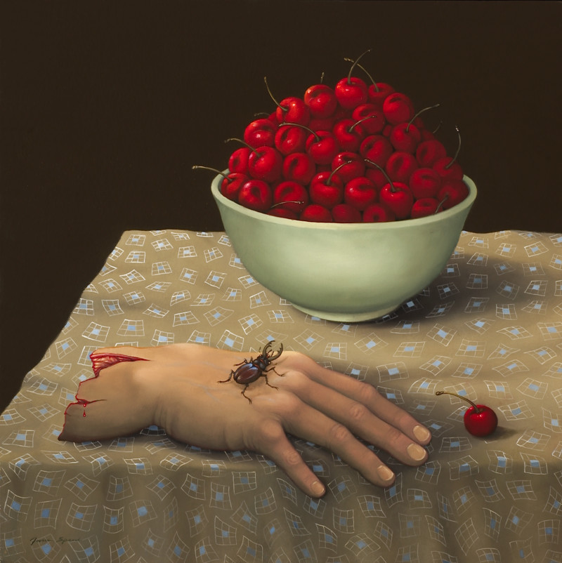 Still Life with Suicide Bomber # 3 2003 oil on panel 15 x 15 inches 