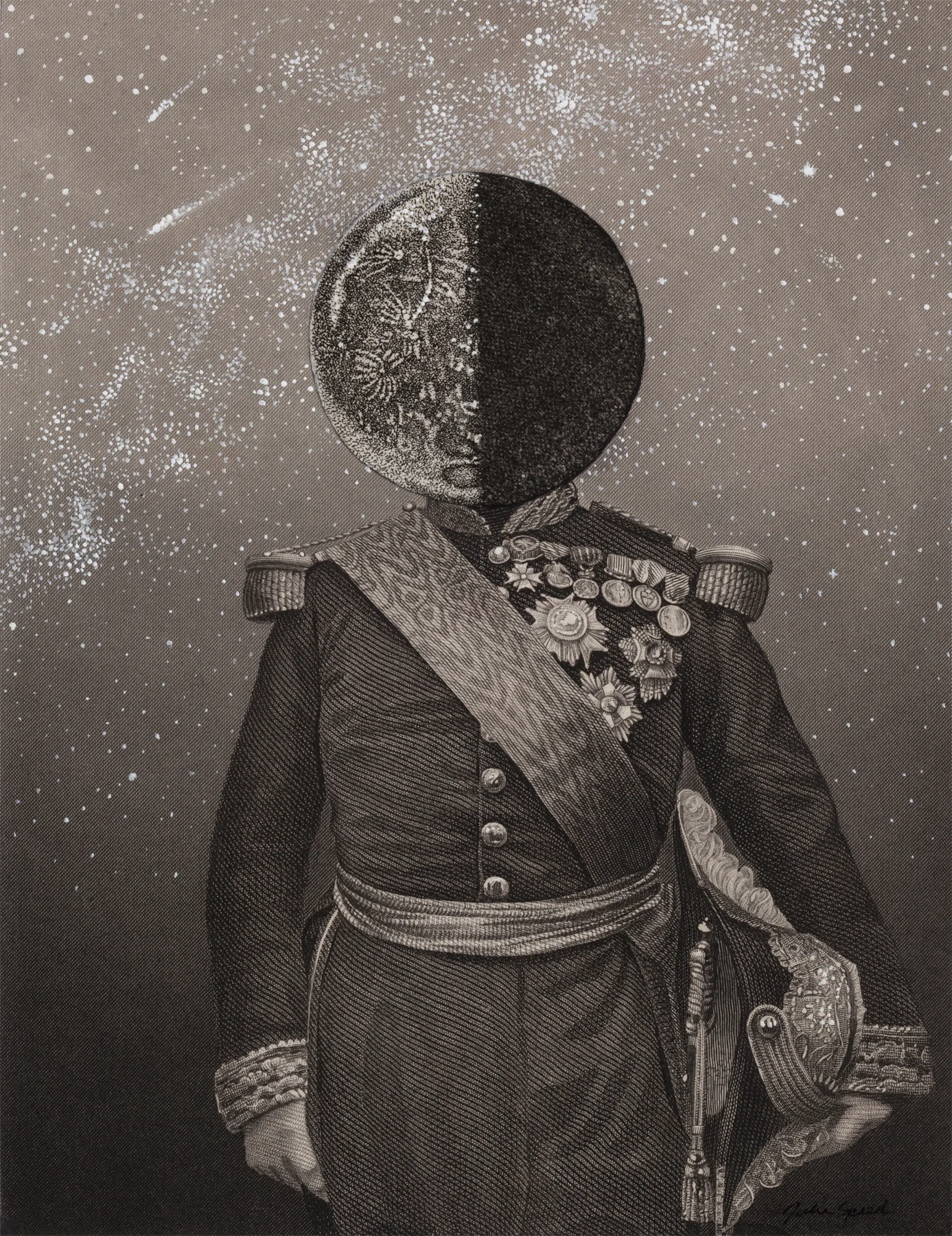 Half Moon 2018 collage & gouache, 8.5 x 6.5 inches