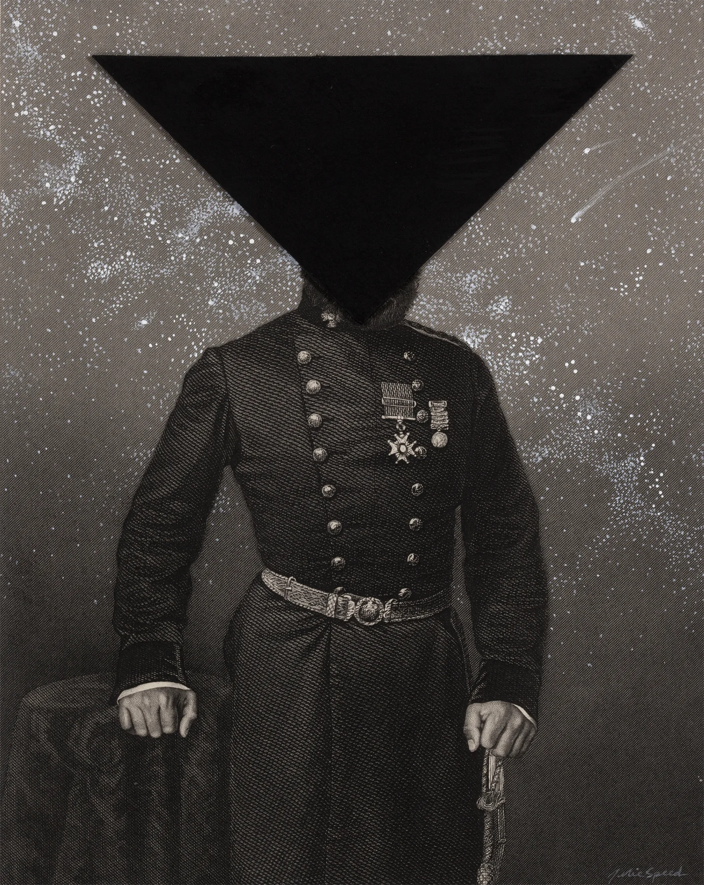 The Boss of Nothing 2018 collage & gouache, 8.5 x 6.5 inches