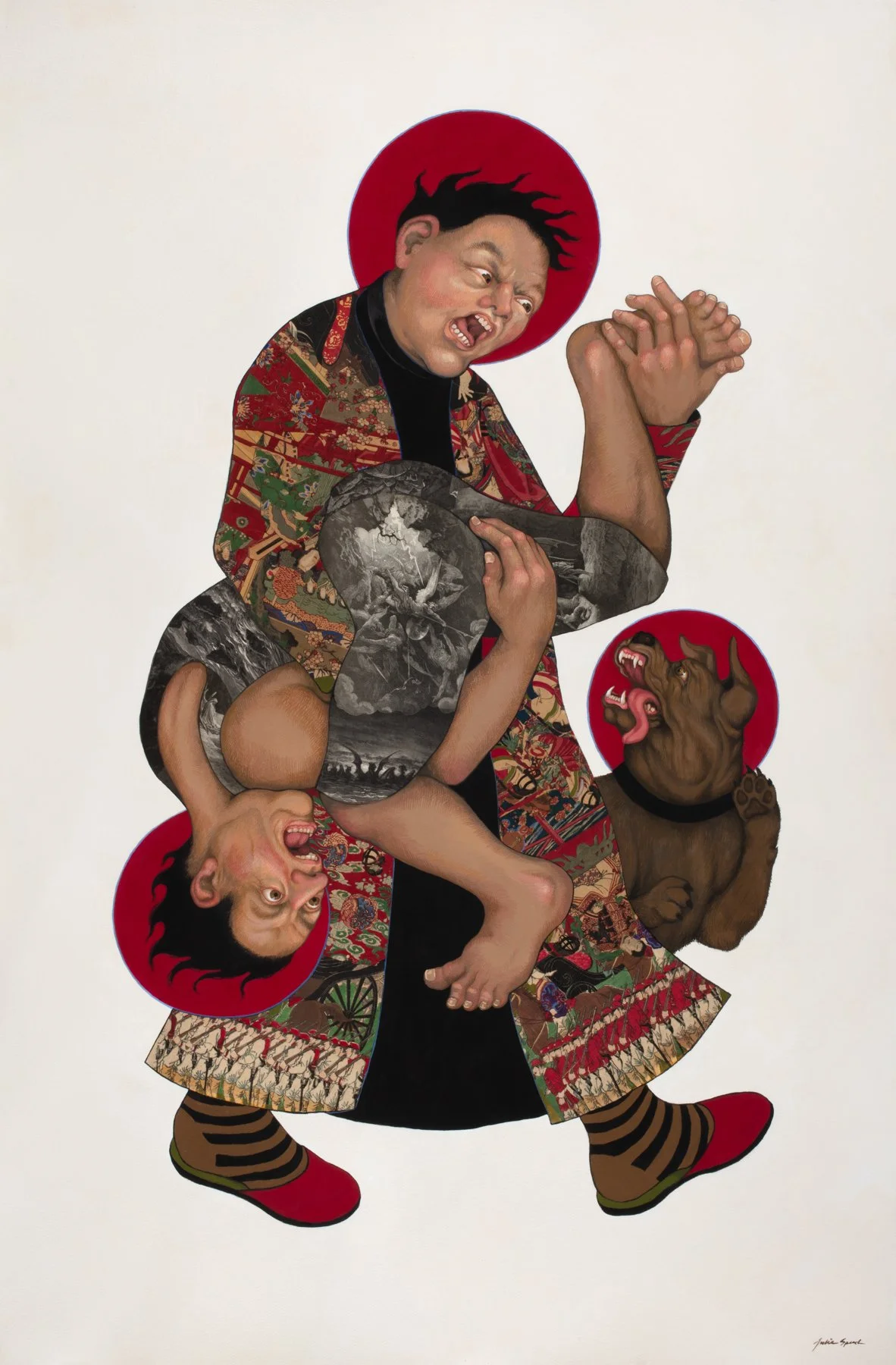 And His Angels With Him  2022 gouache & collage, 60 X 40 inches_.jpg