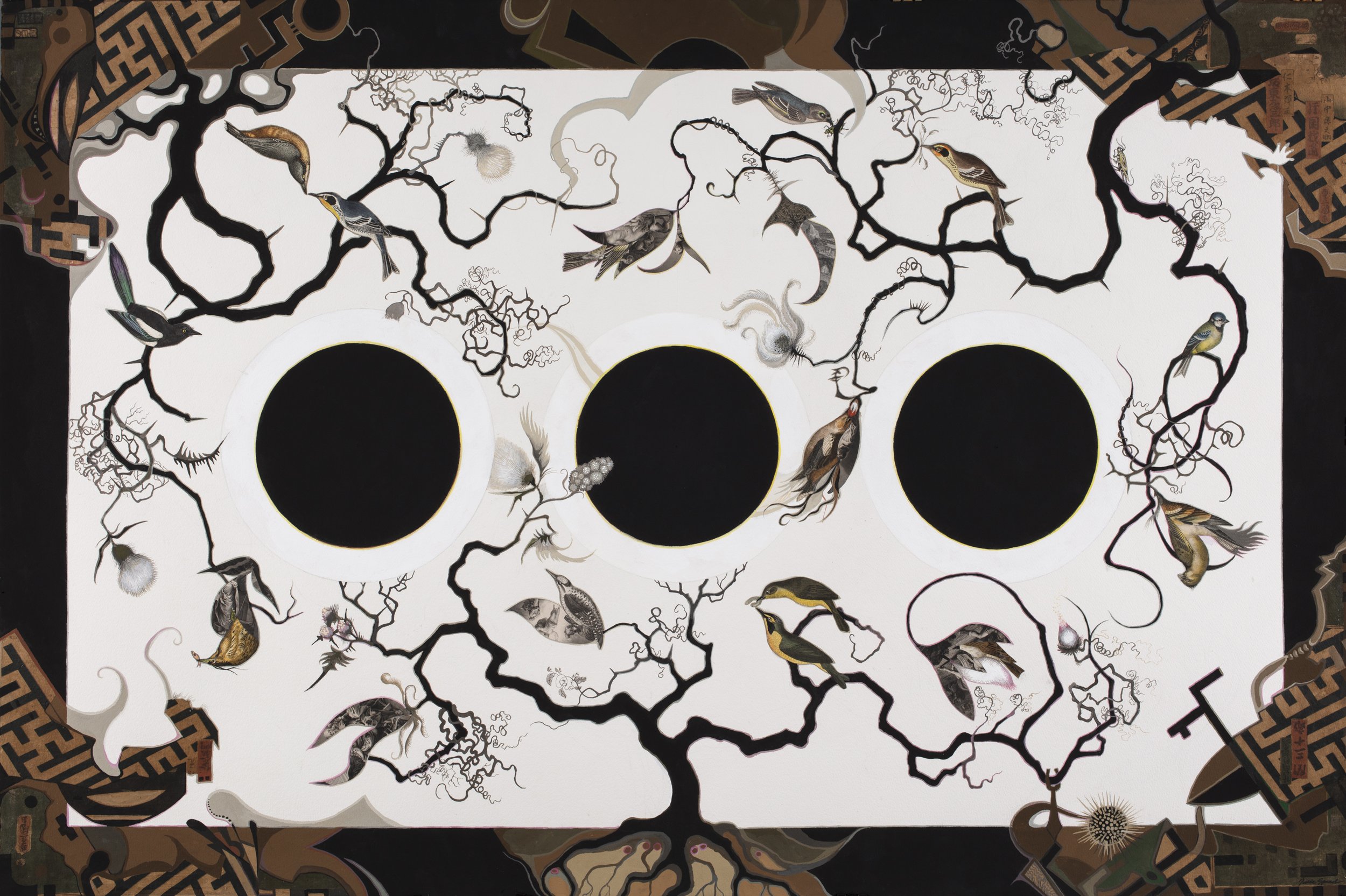 Triple Eclipse LR 2024 gouache & collage, 40 X 60 inches_.jpg