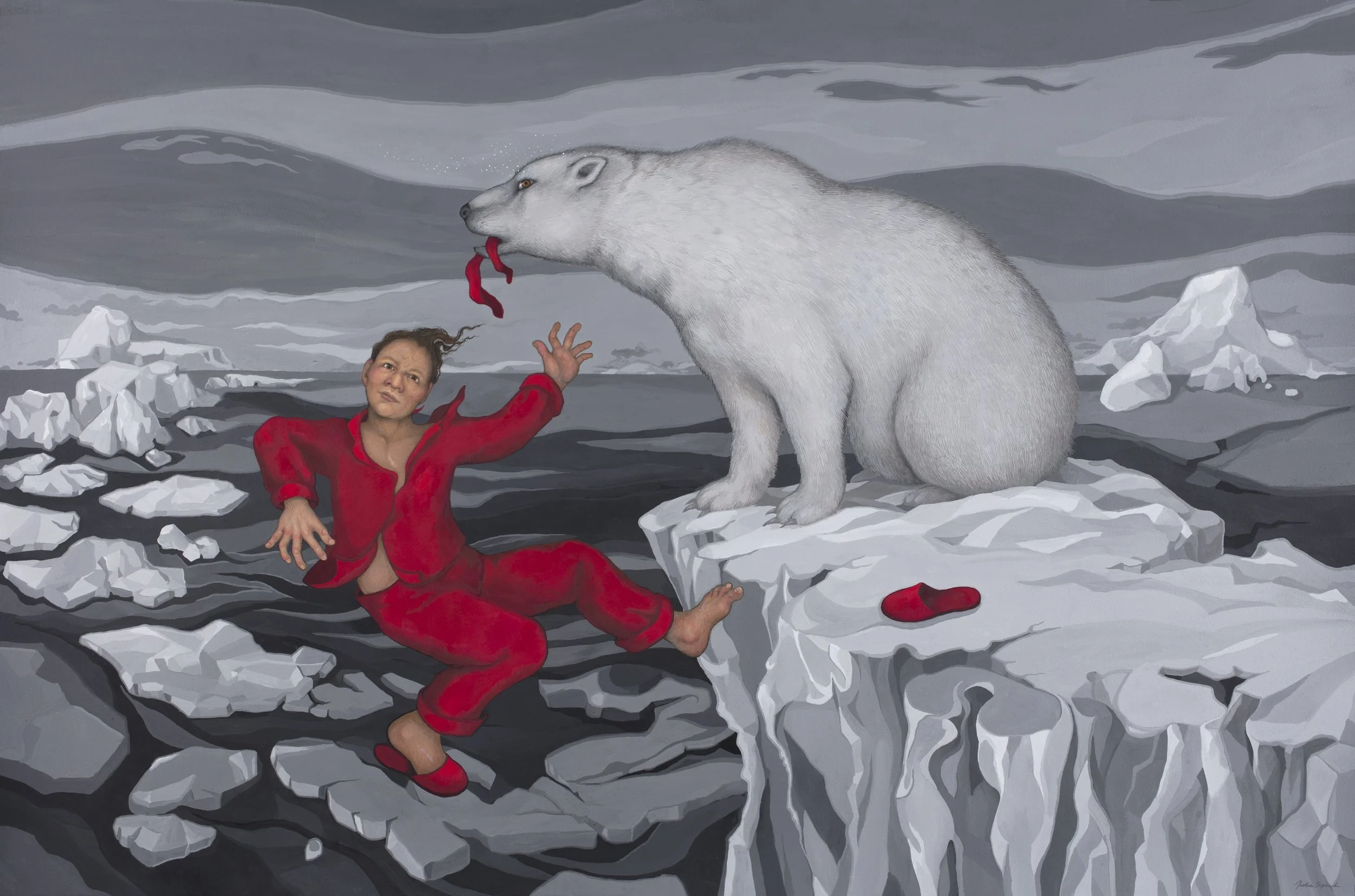 Red Slipper  2024 gouache, 40 X 60 inches_.jpg