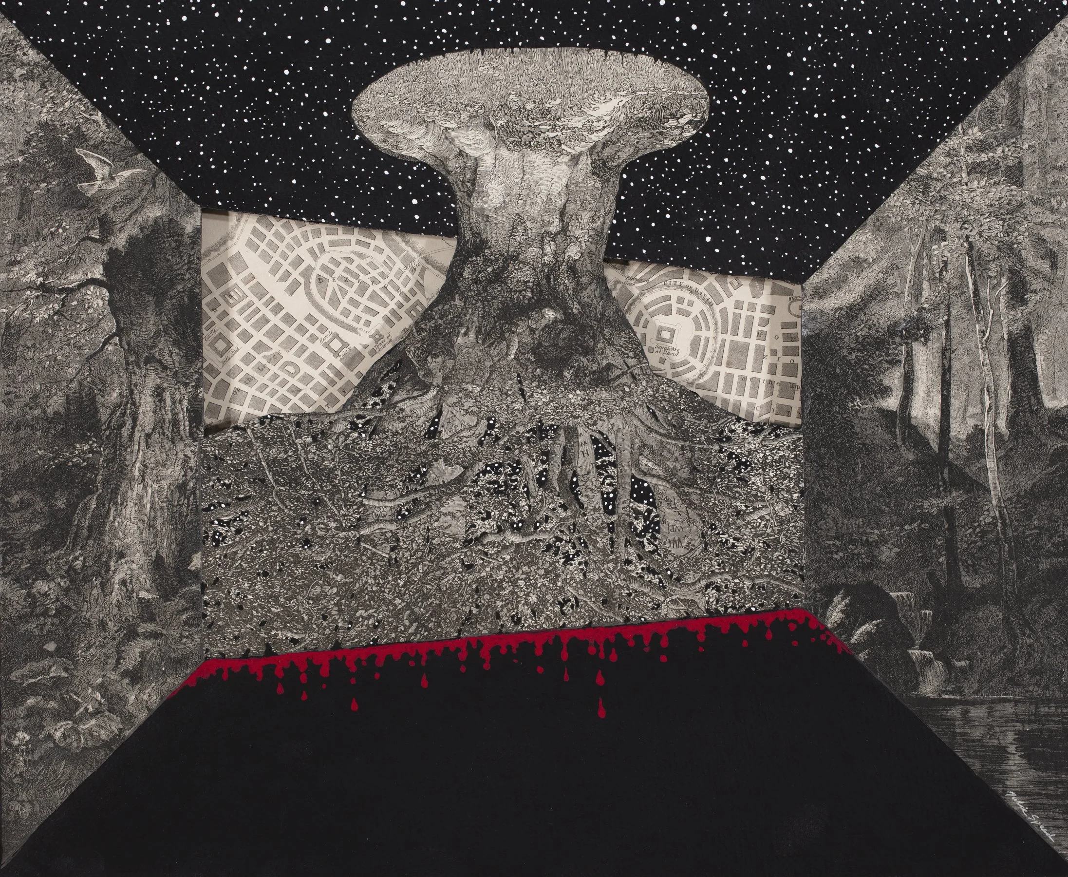 Jerusalem LR 2024 gouache & collage, 13 X 16 inches.jpg