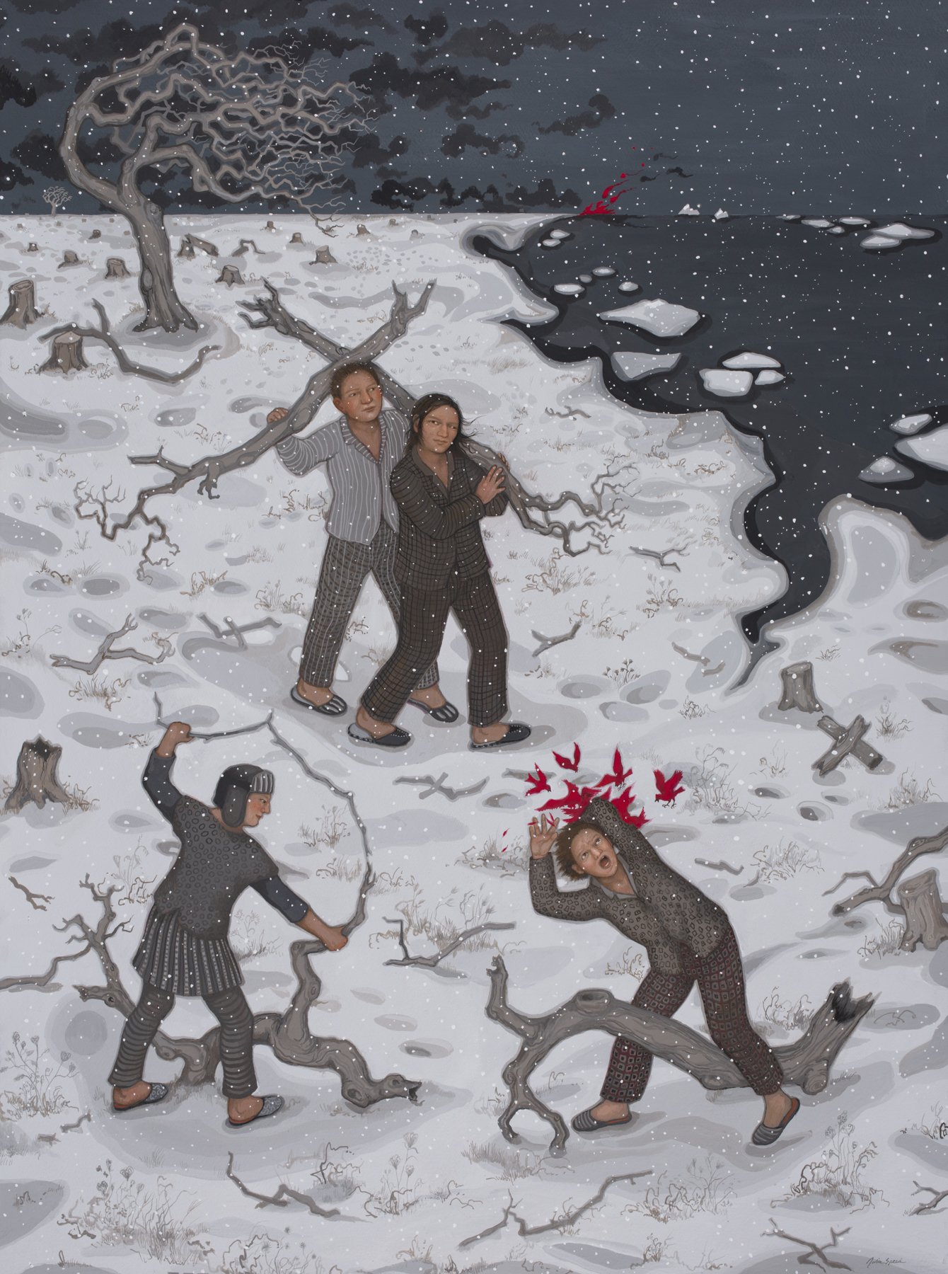 Kindling   2026 gouache, 40 X 29.50 inches .jpg