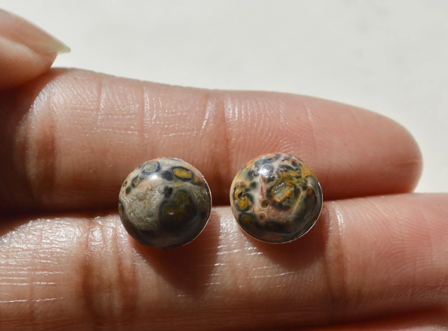Leopard Jasper Stud Earrings
