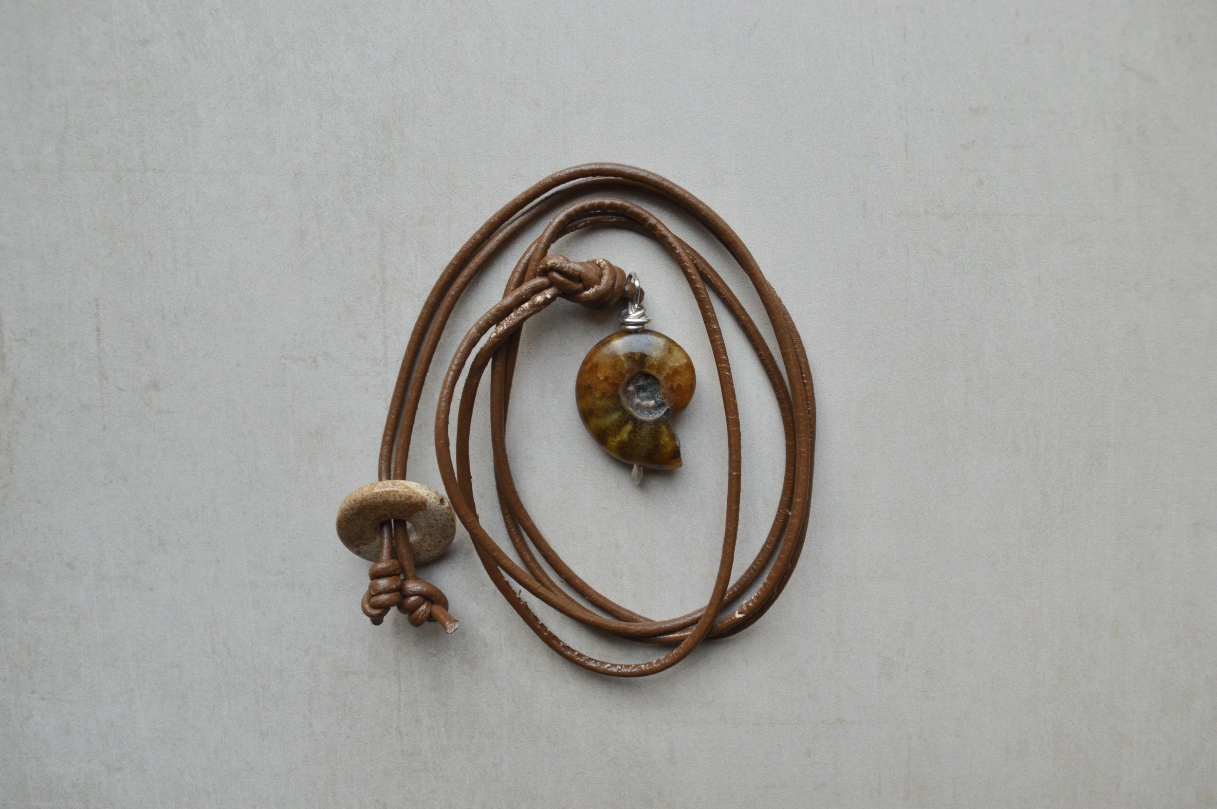 Ammonite Necklace in Brown