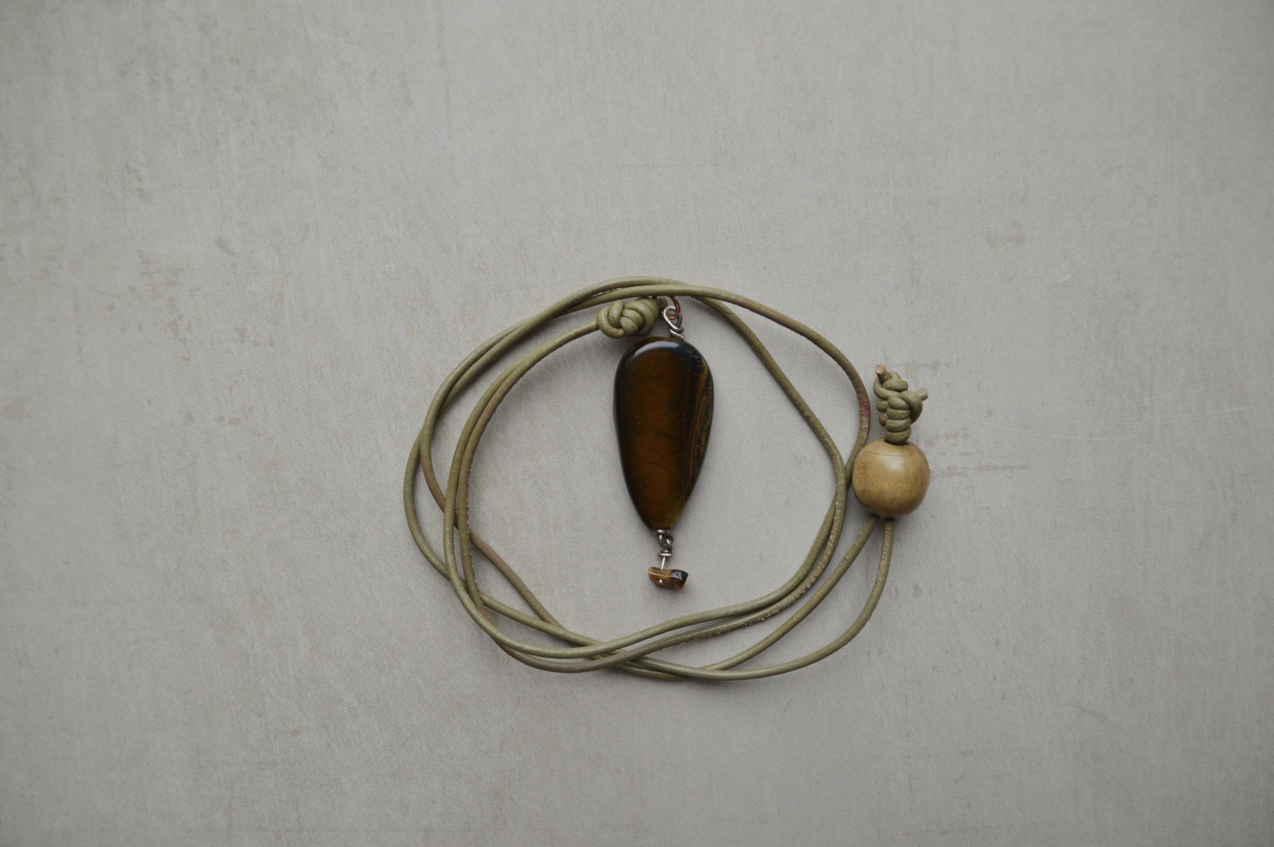 Tiger's Eye Leather Necklace