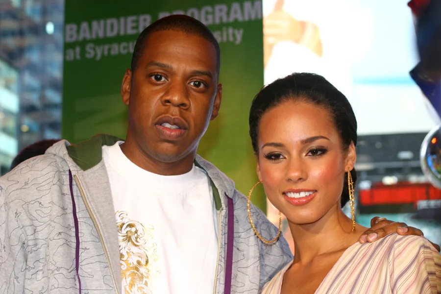 Jay Z and Alicia Keys at MTV Studios