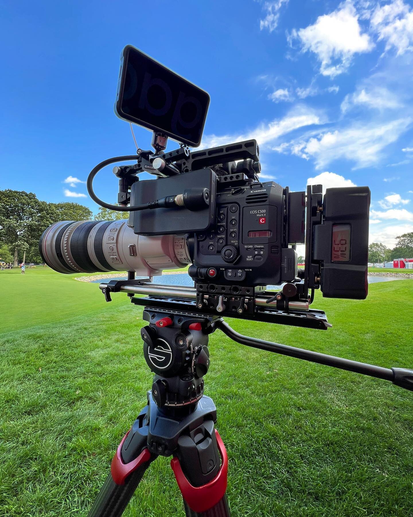 Love this setup! 
Camera: Canon C500MkII
Lens: Canon 200-400mm f/4 L
Support: Sachtler Aktiv8 w/ Flowtech 75 Legs