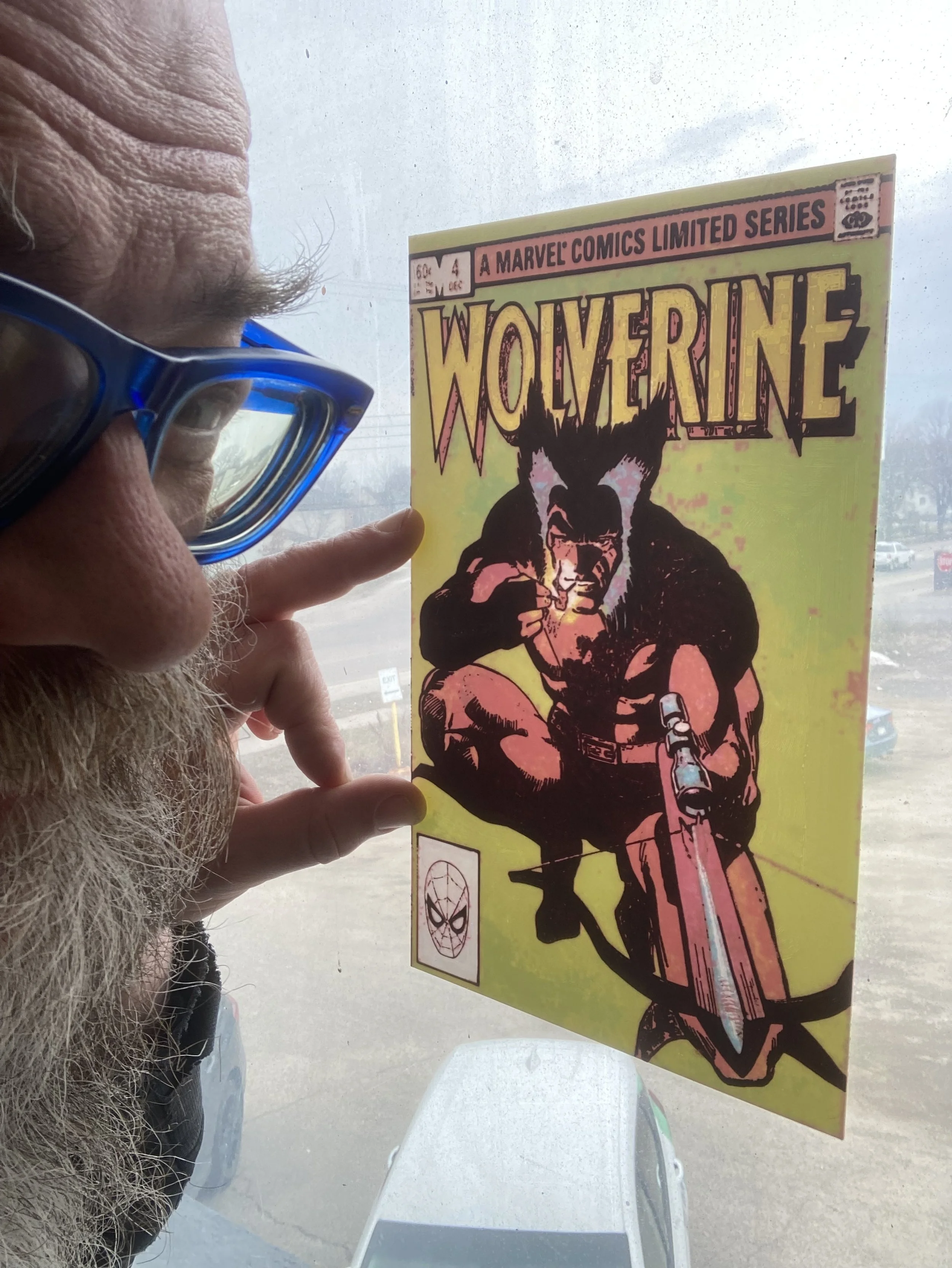 CMYK Lithophane  3D Printed Wolverine #4 Comic Book Cover