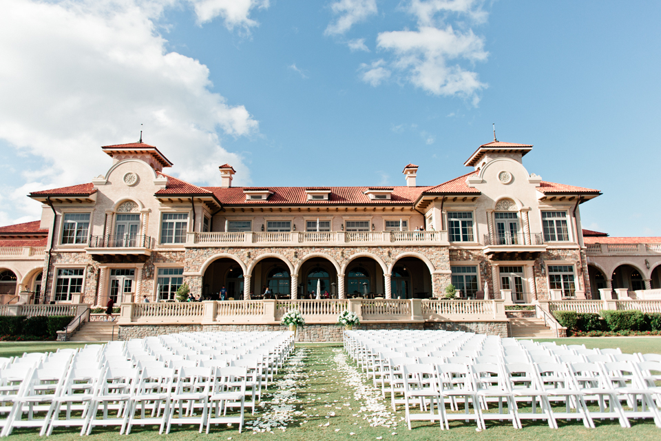 Image of the ceremony site for a wedding at TPC Sawgrass in Ponte Vedra, Florida