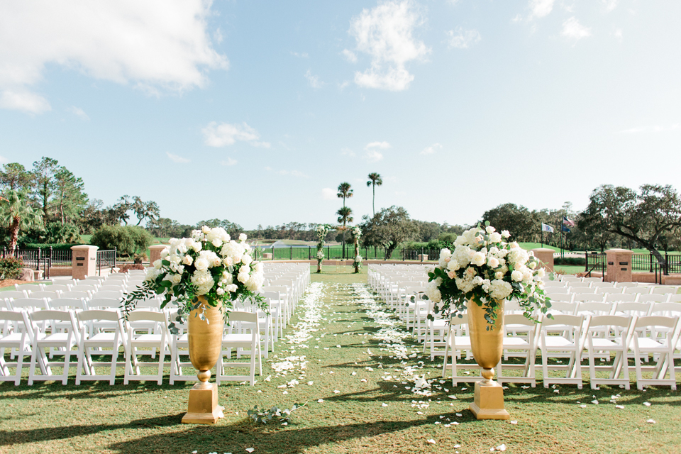 Image of the ceremony site for a wedding at TPC Sawgrass in Ponte Vedra, Florida