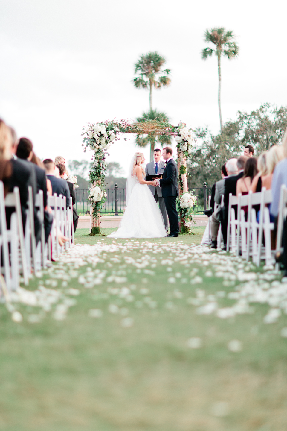 Picture of a bride and groom saying vows on a wedding day at TPC Sawgrass in Ponte Vedra, Florida