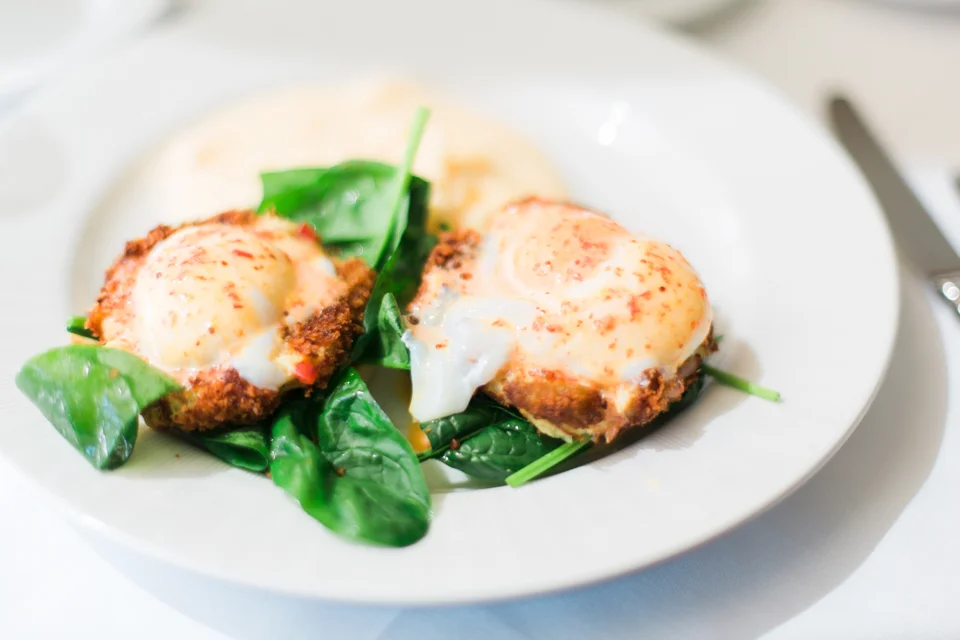 Crab Cake Eggs Benedict at High Cotton in historic Charleston, South Carolina