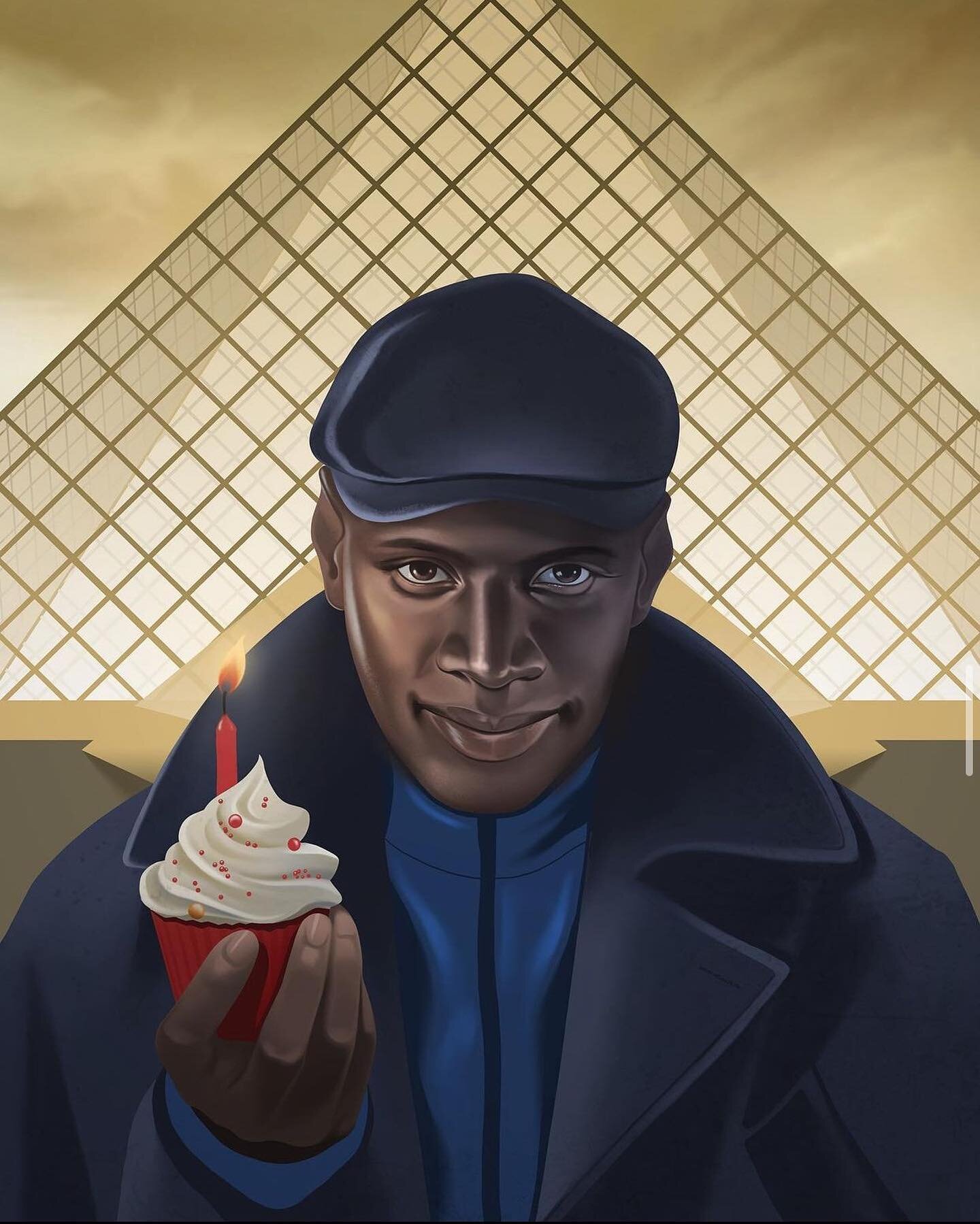 @netflixfr commissioned @rezabassiri to create a series of illustrations portraying Assane Diop wonderfully played by @omarsyofficial in some of the iconic scenes of the series. The illustrations were shared across all @netflix accounts and social ne