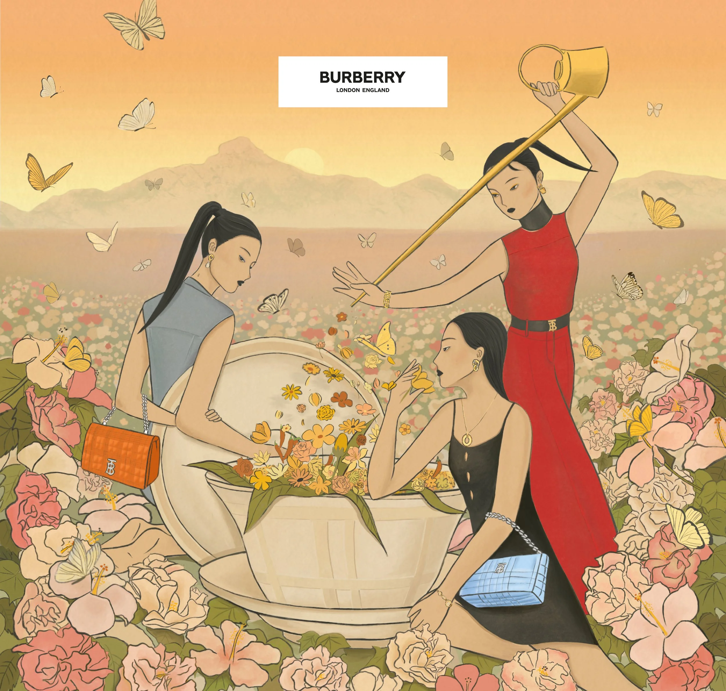 Illustration and art collaboration for Burberry, powered by Royalclub