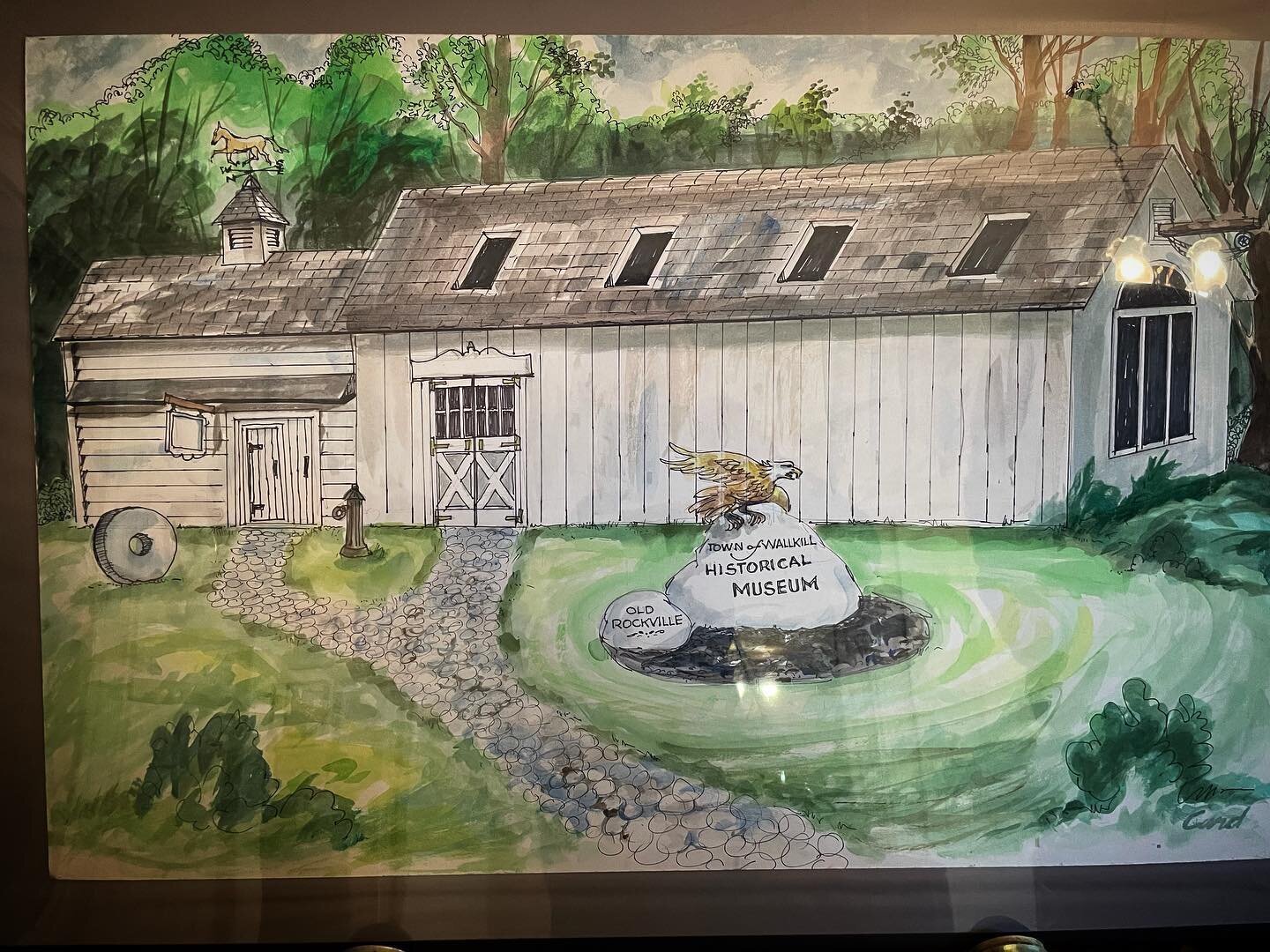 This is one of Harold Card&rsquo;s renderings for turning his wife Cathy&rsquo;s horse barn into the @townofwallkill Historical Society Museum at Old Rockville.