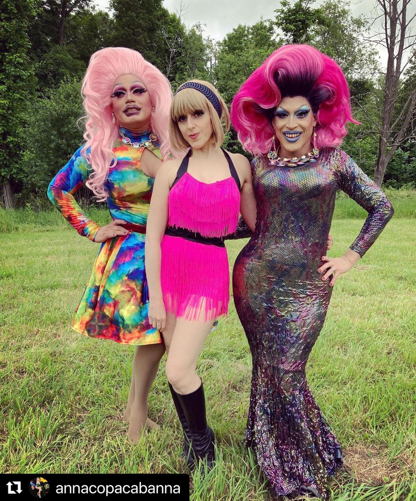 #Repost @annacopacabanna with @make_repost
・・・
Did I mention I had a blast performing at Pride @oldrockville and meeting the most fabulous @_angel_elektra_ and @shay_d_pines !! Pink Ladies forever xxxx #pridemonth #pinkladies #hairstories #dragqueen 