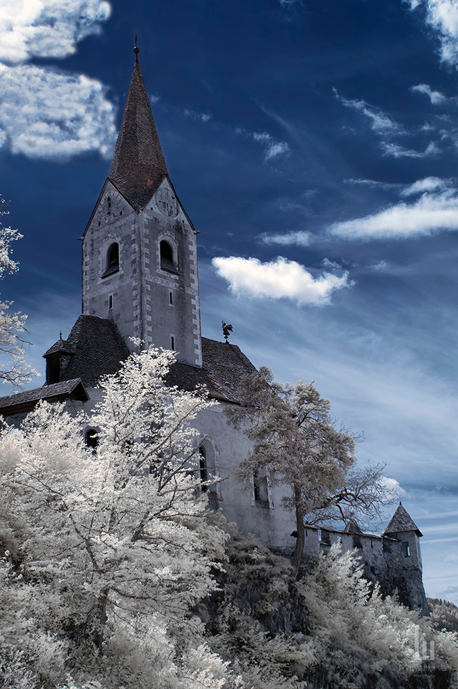 Church on the hill just outside the fortress walls. Taken in infrared.