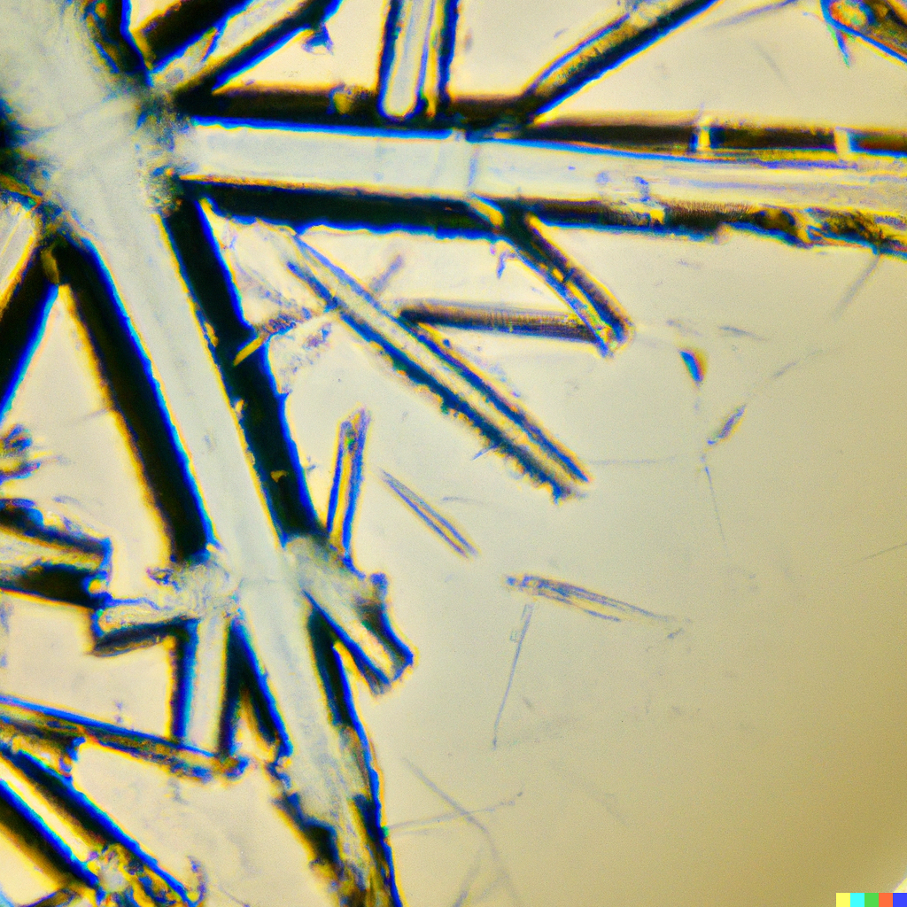 DALL·E 2023-01-07 13.03.49 - ketamine crystal under the microscope,  very close up, muted colour, with some refractals that stain like watercolour.png