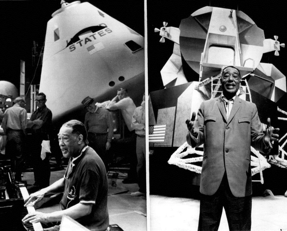  Duke Ellington practices before the taping of his broadcast.