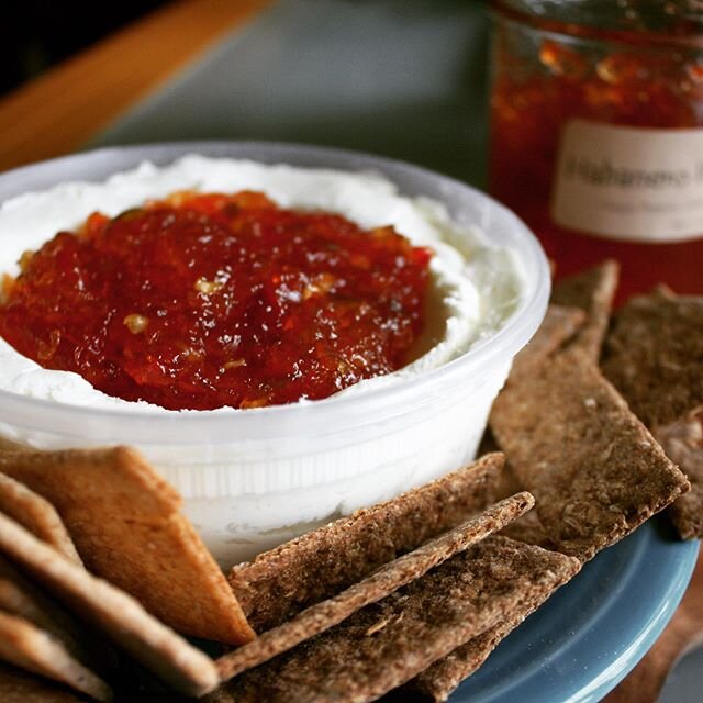 Now I just have to not eat the whole thing.... A Perfect Pairing= @mainehomestead Maine Homestead Market Habanero Jelly with our fresh FGF Ch&egrave;vre. (We like it spicy at our place, but if you want to tone down the heat, Maine Homestead also make