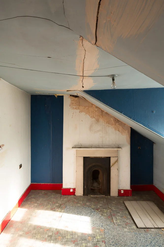 A loft-room ceiling held up by the wiring