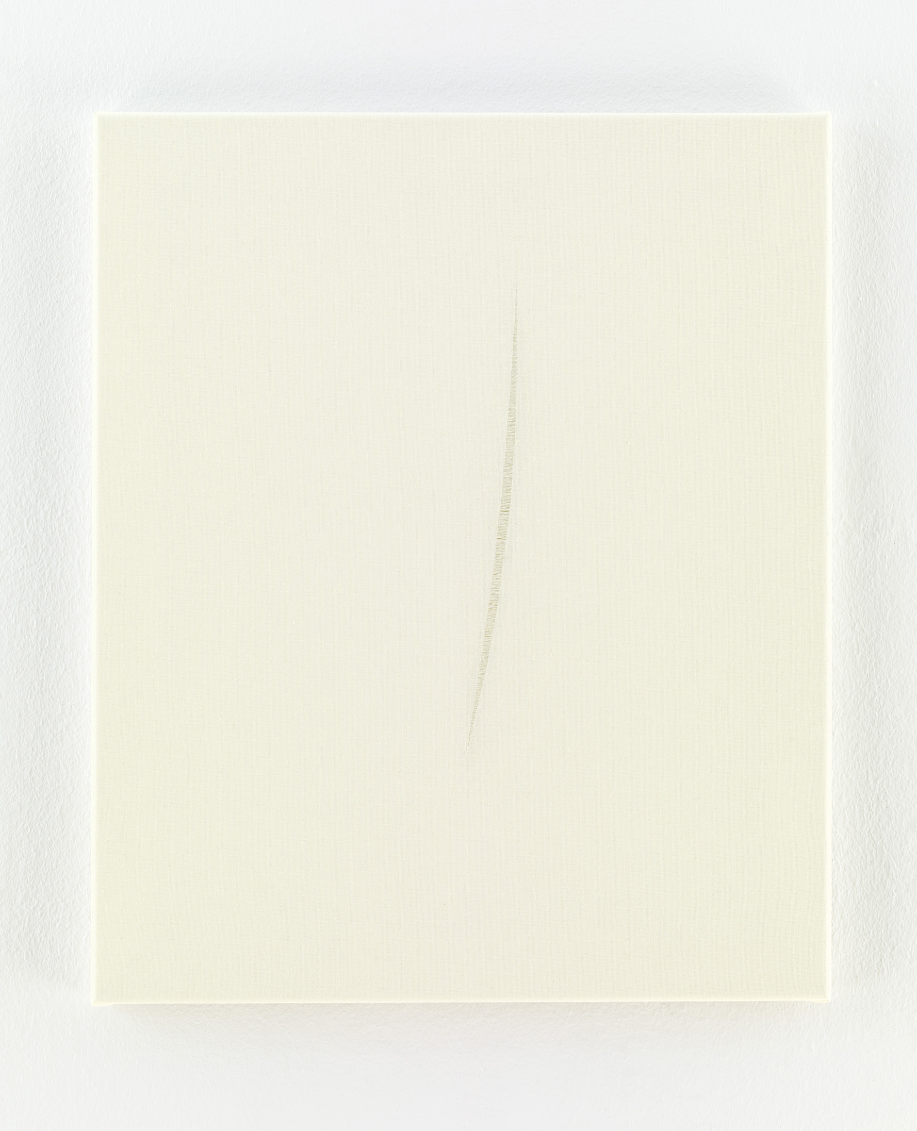   Untitled  2013 60 x 50 cm. white cotton with threads removed 