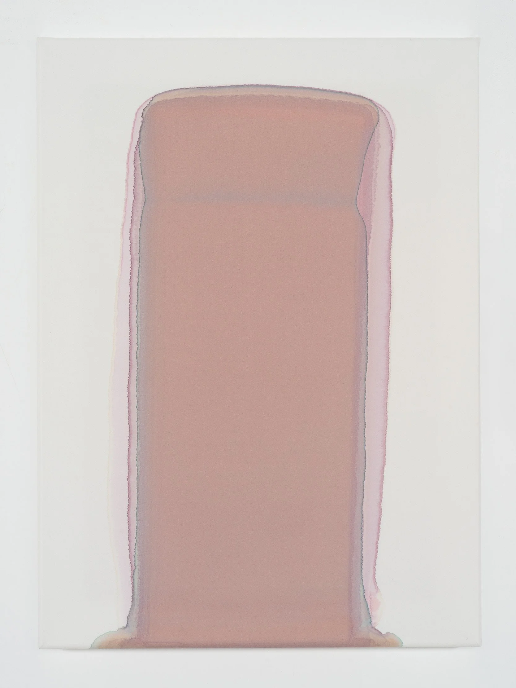   senza titolo XIII ,  painted silk/cotton 60 × 50 cm. 2025 