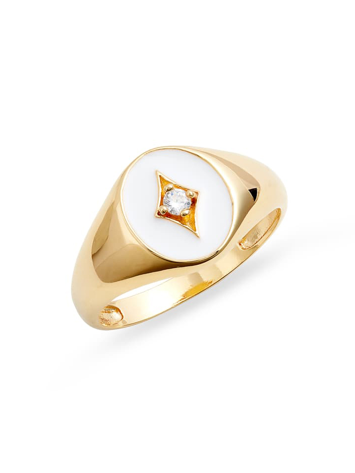 Argento Vivo Enamel Plated Sterling Silver Ring