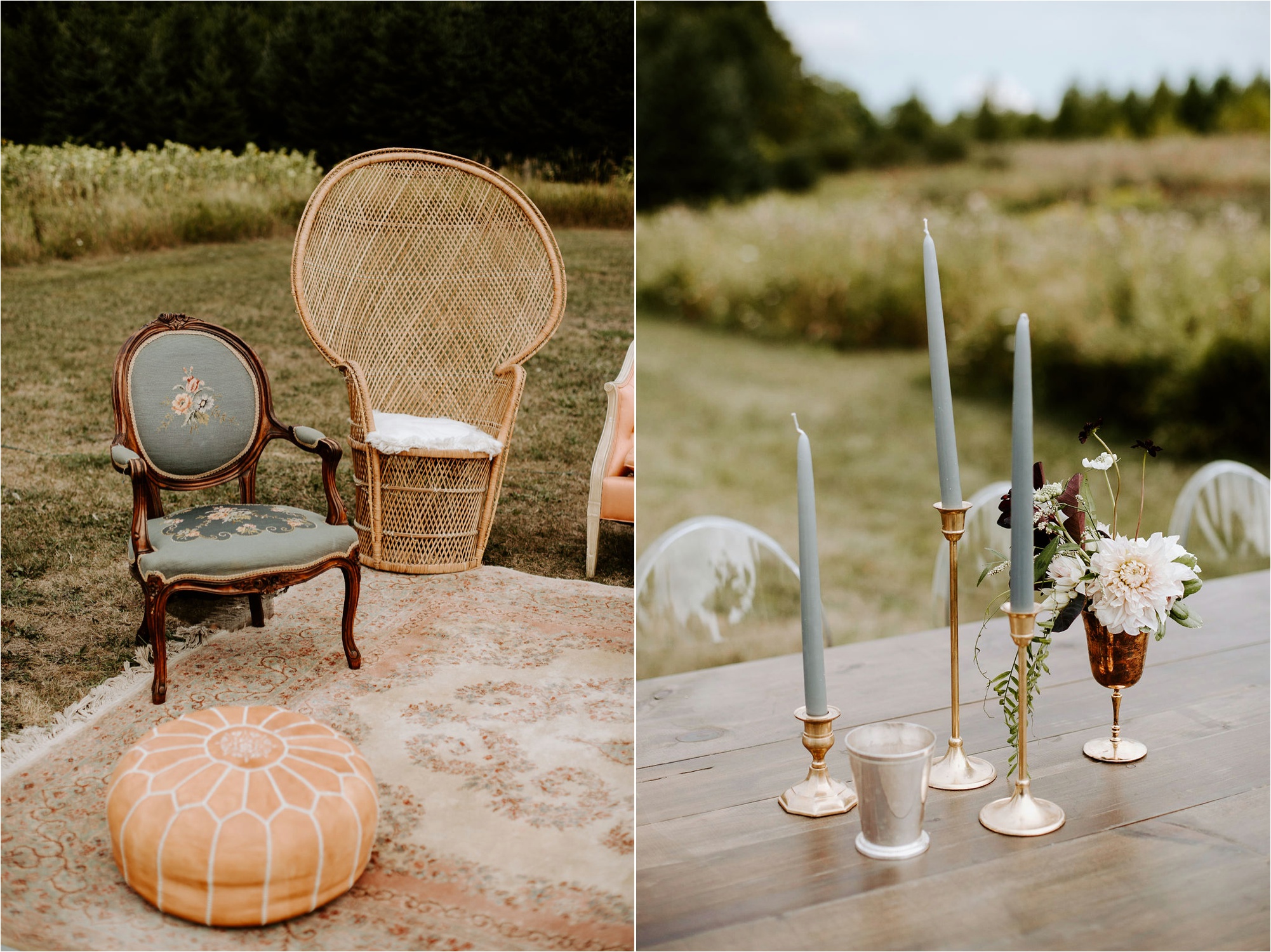  boho reception styling 