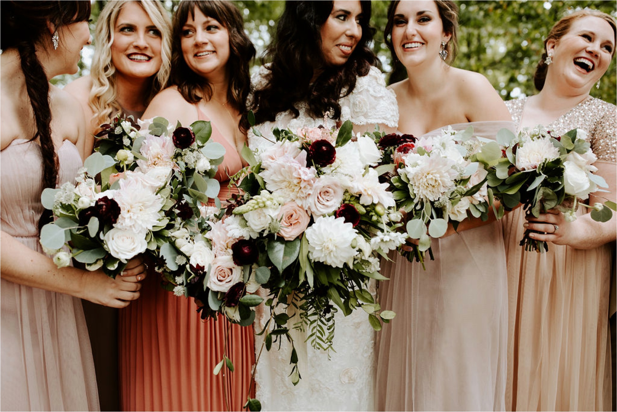  mismatched bridesmaids dresses wisconsin wedding photographer  